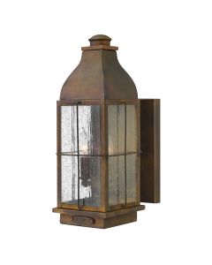 2 Light Medium Wall Lantern - Rustic Aged Brass