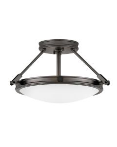 3 light Small Semi-Flush - Black Oxide