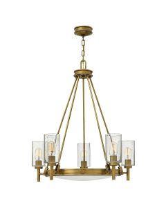 5 Light Chandelier - Dark Aged Brass