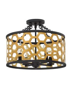 4 Light Semi-Flush - Gold Patina / Black