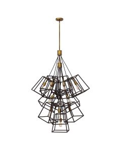 13 Light Large Foyer Chandelier - Dark Brown / Rose Brass