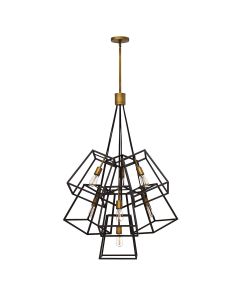 7 Light Chandelier - Dark Brown / Rose Brass