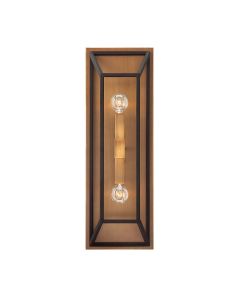2 Light Wall Light - Dark Brown / Rose Brass