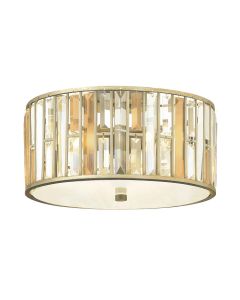 3 Light Flush - Silver Leaf