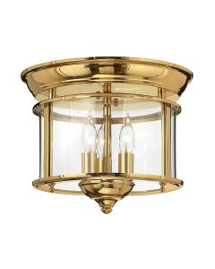 3 Light Flush - Polished Brass