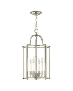6 Light Large Pendant - Polished Nickel