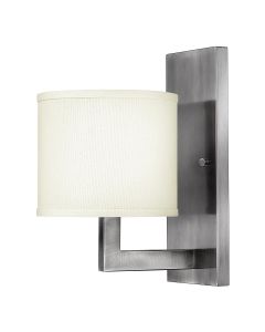 1 Light Wall Light - Antique Nickel, Ivory Shade