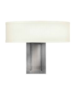 2 Light Wall Light - Antique Nickel, Ivory Shades