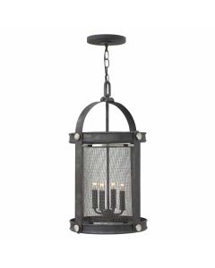 4 Light Pendant Chandelier - Aged Zinc