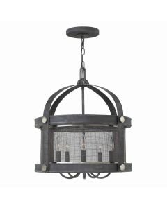 5 Light Chandelier - Aged Zinc