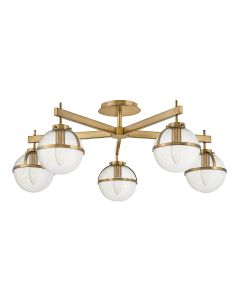5 Light Semi-Flush - Dark Aged Brass