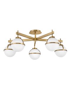 5 Light Semi-Flush - Dark Aged Brass