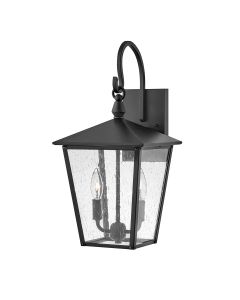 2 Light Medium Wall Lantern - Black