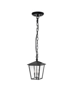 3 Light Large Chain Lantern - Black
