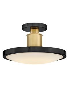 LED Semi-Flush - Black & Brass