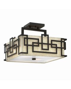 3 Light Semi-Flush - Dark Brown