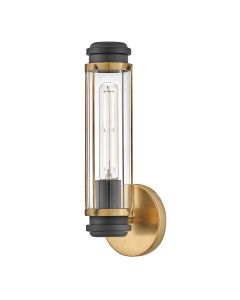 1 Light Wall Light - Dark Aged Brass & Black