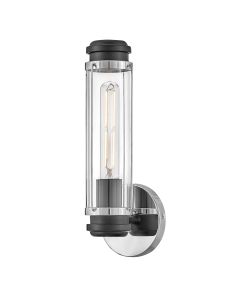 1 Light Wall Light - Polished Chrome & Black