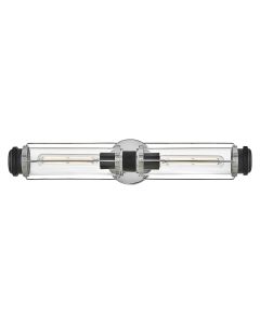 2 Light Wall Light - Polished Chrome & Black