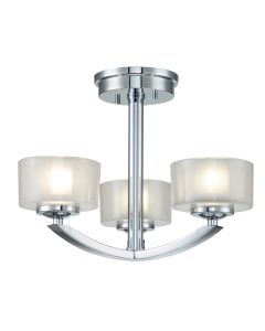 3 Light Semi-Flush - Polished Chrome
