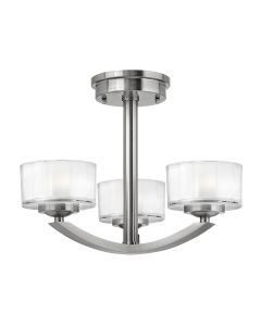 3 Light Semi-Flush - Brushed Nickel