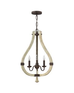 3 Light Chandelier - Rustic Iron