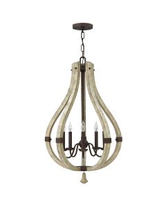 5 Light Chandelier - Rustic Iron