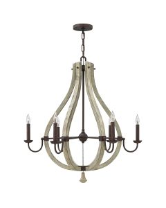 6 Light Chandelier - Rustic Iron