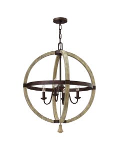 4 Light Chandelier - Rustic Iron