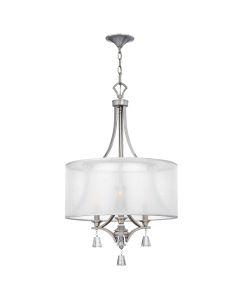 3 Light Pendant Chandelier - Brushed Nickel