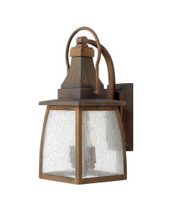 2 Light Small Wall Lantern - Rustic Aged Brass