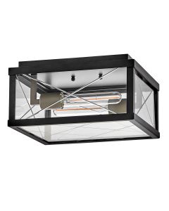 2 lt Porch Ceiling Flush - Black