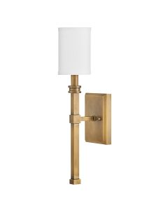 1 lt Wall Light - Heritage Brass with Ivory Linen Shade