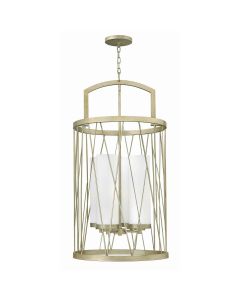 4 Light Pendant Chandelier - Silver Leaf