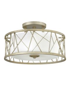 3 Light Semi-Flush - Silver Leaf