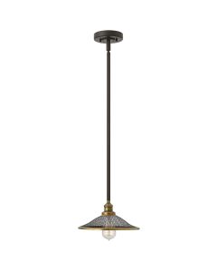 1 Light Pendant - Dark Brown & Aged Brass