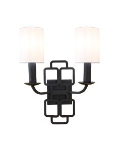 2 lt Wall Light - Black