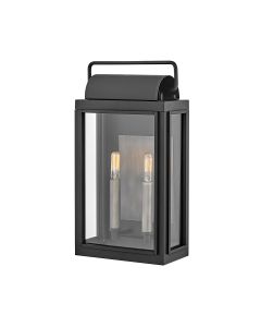 2 Light Medium Wall Lantern - Black