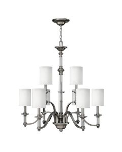 9 Light Chandelier - Brushed Nickel