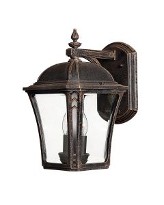 2 Light Medium Wall Lantern - Black / Brown