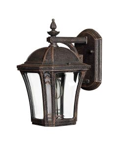 1 Light Small Wall Lantern - Black / Brown
