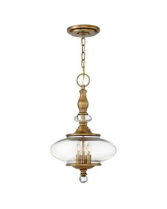 3 Light Pendant - Dark Aged Brass