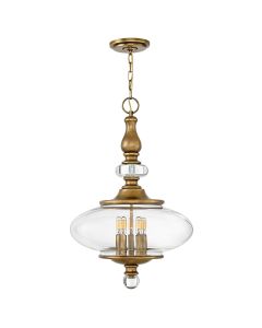 5 Light Pendant - Dark Aged Brass