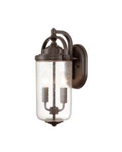 2 Light Medium Wall Lantern - Dark Brown