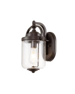 1 Light Small Wall Lantern - Dark Brown