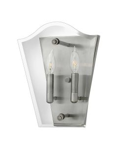 2 Light Wall Light - Polished Antique Nickel