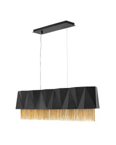 6 Light Pendant - Satin Black / Gold