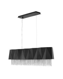 6 Light Pendant - Satin Black / Silver