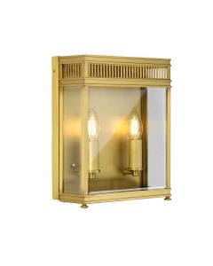2 Light Medium Half Lantern - Brushed Brass