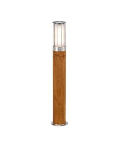1 Light Bollard - Teak With Stainless Steel